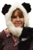 Faux Fur  Cute Panda Animal Hat with Scarf and Mitten Paws